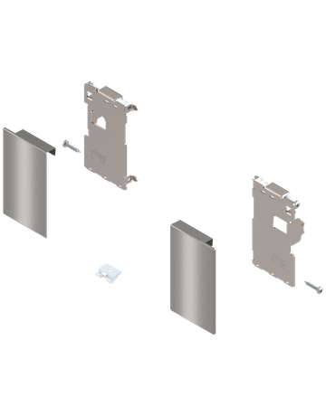 LEGRABOX Fronthalter, mit Distanzstück-Schraube montiert, für Innenschubkasten, links/rechts, für LEGRABOX pure, inox-gebür.-lackiert - Blum