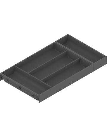 AMBIA-LINE Besteckeinsatz, für LEGRABOX/MERIVOBOX Schubkasten, Kunststoff / Stahl, 5 Besteckfächer, NL=550 mm, Breite=300 mm, oriongrau matt - Blum