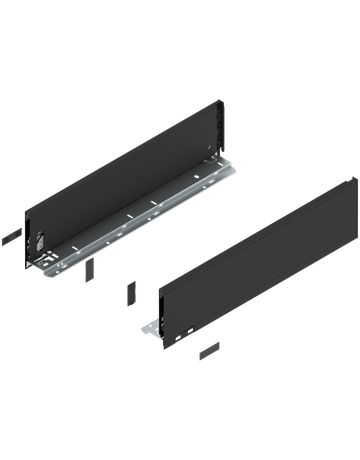 LBX Zargen pure, Höhe K (128,5 mm) NL=500 mm, carbonschwarz matt - Blum