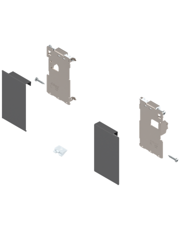 LEGRABOX Fronthalter, mit Distanzstück-Schraube montiert, für Innenschubkasten, links/rechts, für LEGRABOX pure, oriongrau matt - Blum