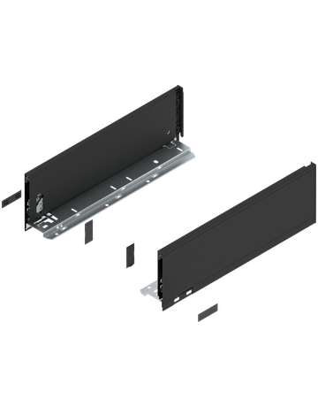 LBX Zargen pure, Höhe K (128,5 mm) NL=400 mm, carbonschwarz matt - Blum