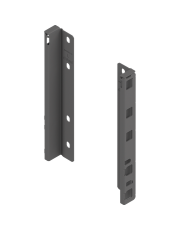 MERIVOBOX Holzrückwandhalter, Höhe E (209 mm), links/rechts, oriongrau matt - Blum