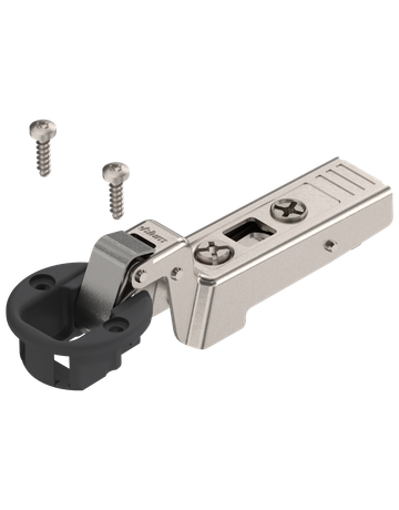 CLIP top Glastürscharnier 94°, Innenanschlag, Topf: Schrauben, schwarz/nickel - Blum