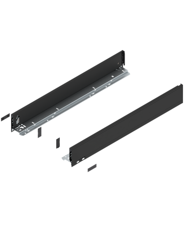 LBX Zargen pure, Höhe M (90,5 mm) NL=650 mm, carbonschwarz matt - Blum