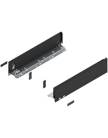 LBX Zargen pure, Höhe M (90,5 mm) NL=400 mm, carbonschwarz matt - Blum