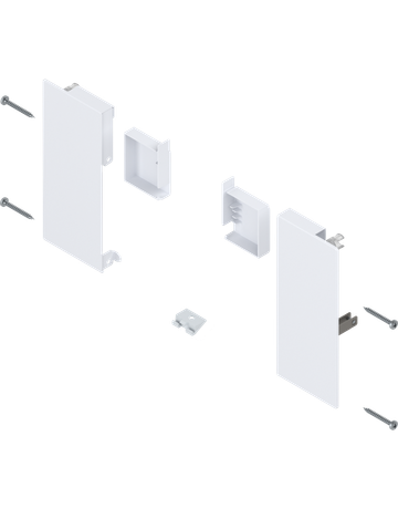 MERIVOBOX Fronthalter, Höhe K, für Innenschubkasten, links/rechts, seidenweiss matt - Blum