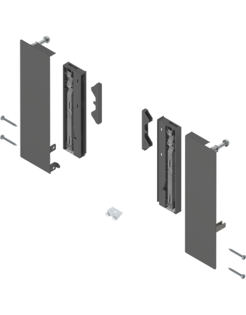 MERIVOBOX Fronthalter, Höhe E, für Innenauszug mit Einschubelement, links/rechts, oriongrau matt - Blum