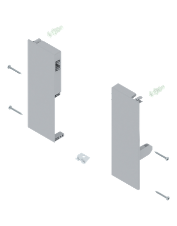 TBX Fronthalter, Höhe C, für Innenauszugmit 1-fach Reling, für Antaro, weißgrau - Blum