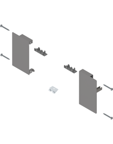 MERIVOBOX Fronthalter, Höhe M, für Innenschubkasten, links/rechts, indiumgrau matt - Blum