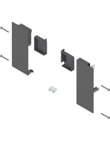 MERIVOBOX Fronthalter, Höhe K, für Innenschubkasten, links/rechts, oriongrau matt - Blum