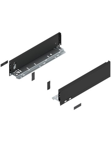 LBX Zargen pure, Höhe M (90,5 mm) NL=350 mm, carbonschwarz matt - Blum