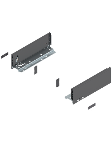 LEGRABOX Zarge, Höhe M (90.5 mm), NL=270 mm, links/rechts, für LEGRABOX pure, oriongrau matt - Blum
