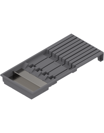AMBIA-LINE Messerhalter, für 4 große und 5 kleine Messer, Breite=186 mm, für LEGRABOX/MERIVOBOX, oriongrau matt - Blum