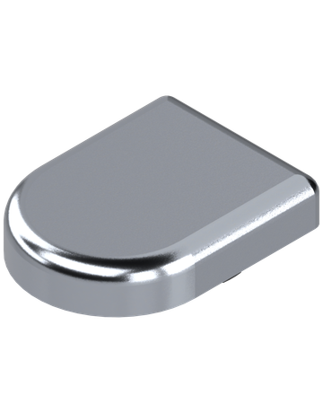 Glastürscharnier-Topfabdeckkappe, D-Form, verchromt - Blum