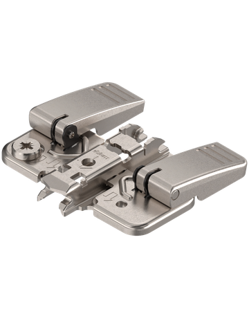 CLIP Montageplatte, kreuz, 0 mm, Stahl, INSERTA, HV: Exzenter, vernickelt - Blum