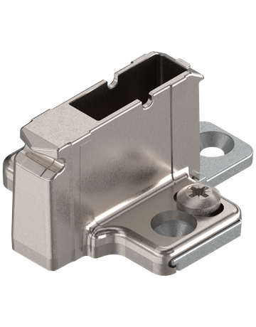 CLIP Montageplatte, kreuz, 18 mm, Zink, Schrauben, HV: 2-teilig, vernickelt - Blum