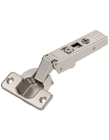 CLIP top Standardscharnier 120°, Eckanschlag, ohne Feder, Topf: Schrauben, vernickelt - Blum
