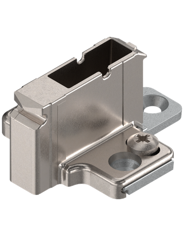 CLIP Montageplatte, kreuz, 18 mm, Zink, Systemschrauben, HV: 2-teilig, vernickelt - Blum