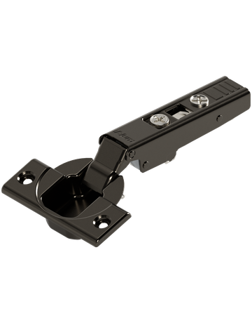 CLIP top Standardscharnier 110°, Eckanschlag, ohne Feder, Topf: Schrauben, onyxschwarz - Blum