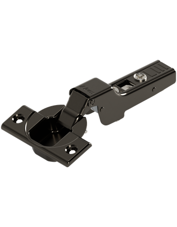CLIP top Standardscharnier 110°, Mittelanschlag, ohne Feder, Topf: Schrauben, onyxschwarz - Blum