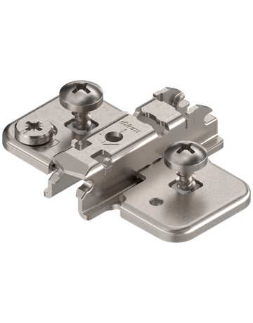 CLIP Montageplatte, kreuz, 3 mm, Stahl, EXPANDO für Zwillingsanschlag, HV: Exzenter, vernickelt - Blum