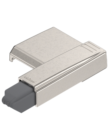 BLUMOTION zum Aufstecken, Weitwinkelscharnier 170°, Eck- und Mittelanschlag, vernickelt