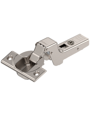 CLIP top Standardscharnier 110°, Innenanschlag, ohne Feder, Topf: Schrauben, vernickelt - Blum