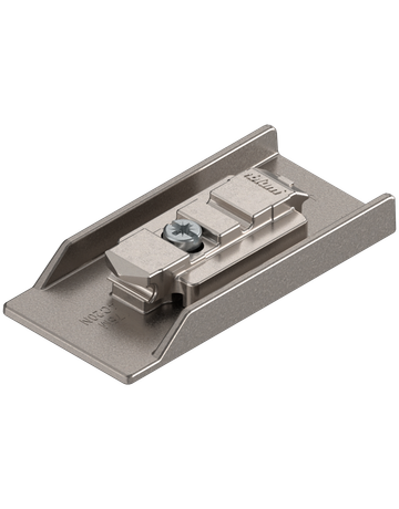 CLIP CRISTALLO-Montageplatte, zum Kleben, gerade, 0 mm, Zink, HV: 2-teilig, sandg.-mattvernick. - Blum