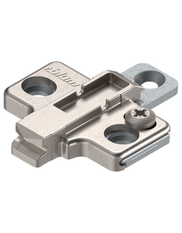 CLIP Montageplatte, kreuz, 0 mm, Zink, Systemschrauben, HV: 2-teilig, vernickelt - Blum