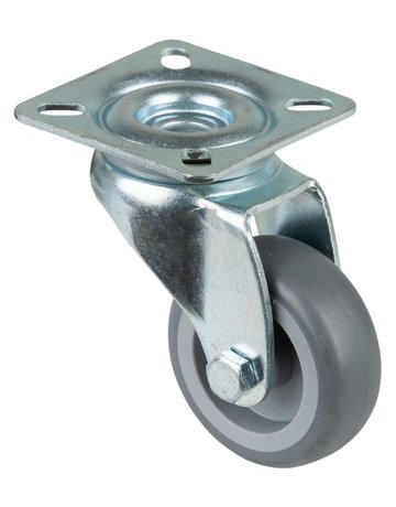 Lenkrolle 50mm, A300 Platte, Gummirad, GL A300.A80.050 - BS ROLLEN