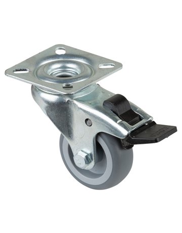 Lenkrolle 50mm, A320 Platte, Gummirad, GL, Fest. A320.A80.050 - BS ROLLEN