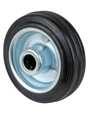 Gummirad 80mm B55.080 schwarz, Radk.verzinkt, RL - BS ROLLEN