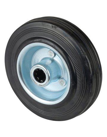 Gummirad 125mm B55.125 schwarz, Radk.verzinkt, RL - BS ROLLEN