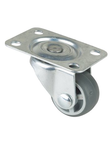 Lenkrolle 25mm 34x48mm Platte, GL, Gummirad F26.025