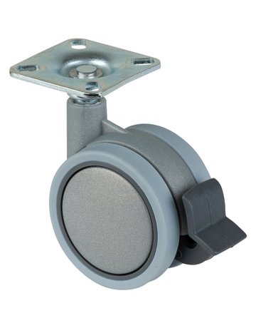 Kunststoff Doppelrolle 60mm F32948x48mm Platte mit Festst. F329.060 - BS ROLLEN