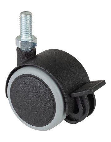 MB-Doppelrolle, mit Feststeller, Rad Ø40mm F86, Kunststoff grau - BS ROLLEN