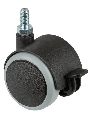 MB-Doppelrolle, mit Feststeller, Rad Ø50mm F86, Kunststoff grau - BS ROLLEN