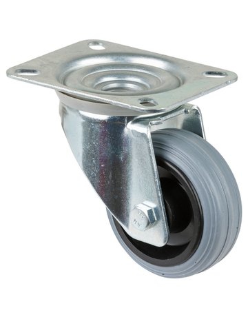 Lenkrolle 80mm L400.B46 Platte, Gummi grau, RL L400.B46.080