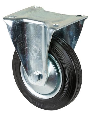 Bockrolle 160mm L410.B55 Platte, Gummi schwarz, RL L410.B55.161 - BS ROLLEN