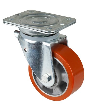 Lenkrolle 125mm N100.B90 Platte, Polyure Guss, KL N100.B90.129 - BS ROLLEN