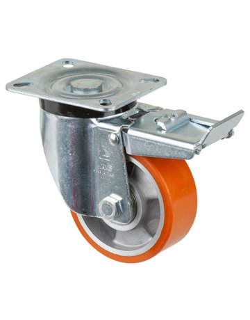 Lenkrolle 100mm N120.B90 Pl., Polyure Guss, KL, Fest N120.B90.102 - BS ROLLEN