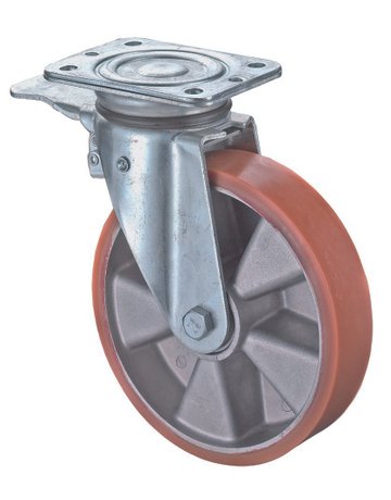 Lenkrolle 200mm N120.B90 Pl., Polyure Guss, KL, Fest N120.B90.203 - BS ROLLEN