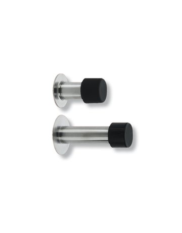 Wandtürst., mit aufgesetzt.Gummipuffer, Edelstahl TSW 2390 Ni SB, Ø51mm, L90mm, edelstahl - BURG WÄCHTER