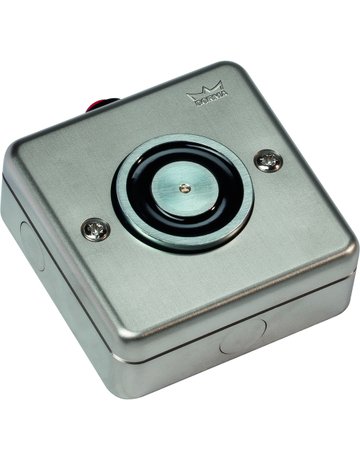 OT-Haltemagnet, mit Unterbr.drucktast., EM 500 A, Edelstahl, 400N, Edelstahl opt. matt - dormakaba