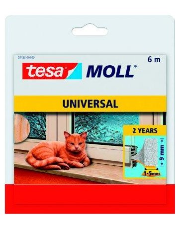 Tesa-Moll selbstklebend weiß 6x9 mm / 10 m Nr. 05412
