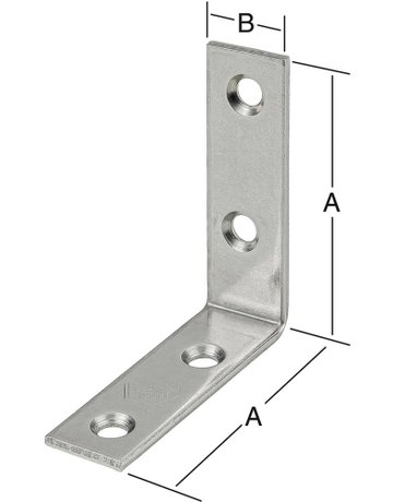 Stuhlwinkel, 25x25x15x2mm Ecken kantig,Stahl, verzinkt - VORMANN