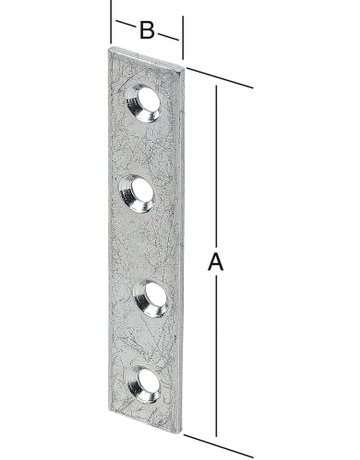 Verbindungsblech,L 80xB 15mm Stahl verzinkt - VORMANN