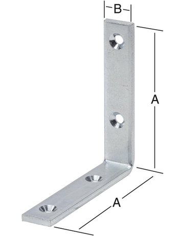 Winkel, 180x180x20x5mm kantig,Stahl,verzinkt - VORMANN