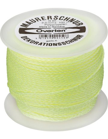 Maurerschnur PP fluoresz.2,0mm 100m gelb Overmann
