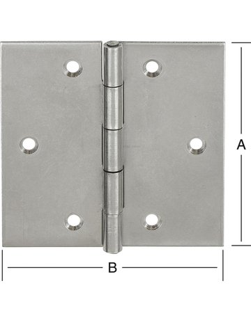 Scharnier,kantig,B60xH60xS1,2mm gerollt,edelstahl,rostfrei - VORMANN